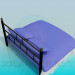 3d model Cama con almohadas - vista previa