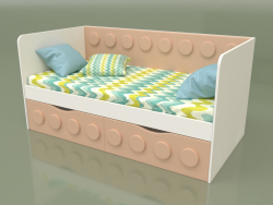 Sofá-cama para crianças com 2 gavetas (Gengibre)