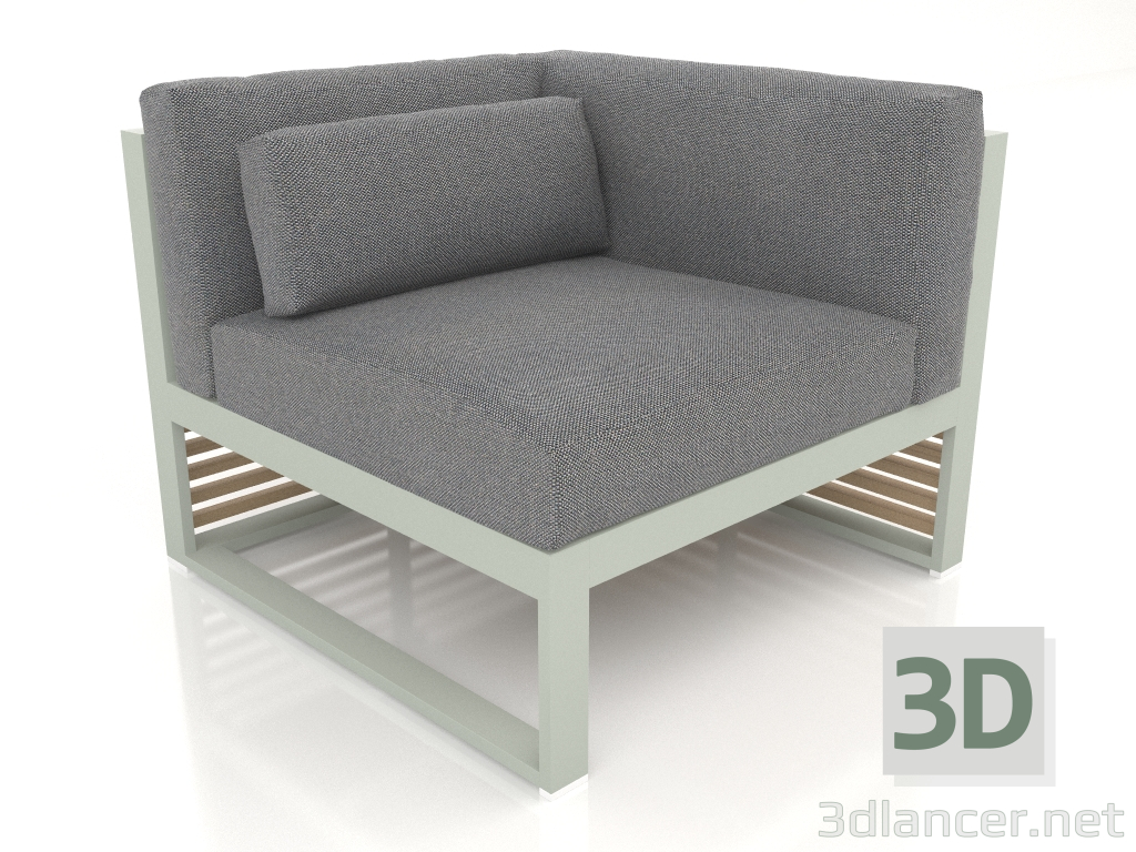 modèle 3D Canapé modulable section 6 droite (Gris ciment) - preview