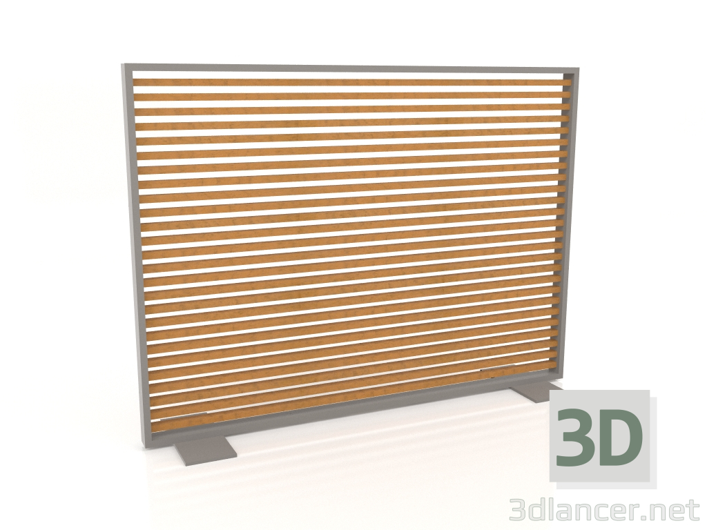 3d model Mampara de madera artificial y aluminio 150x110 (Roble dorado, Gris Cuarzo) - vista previa