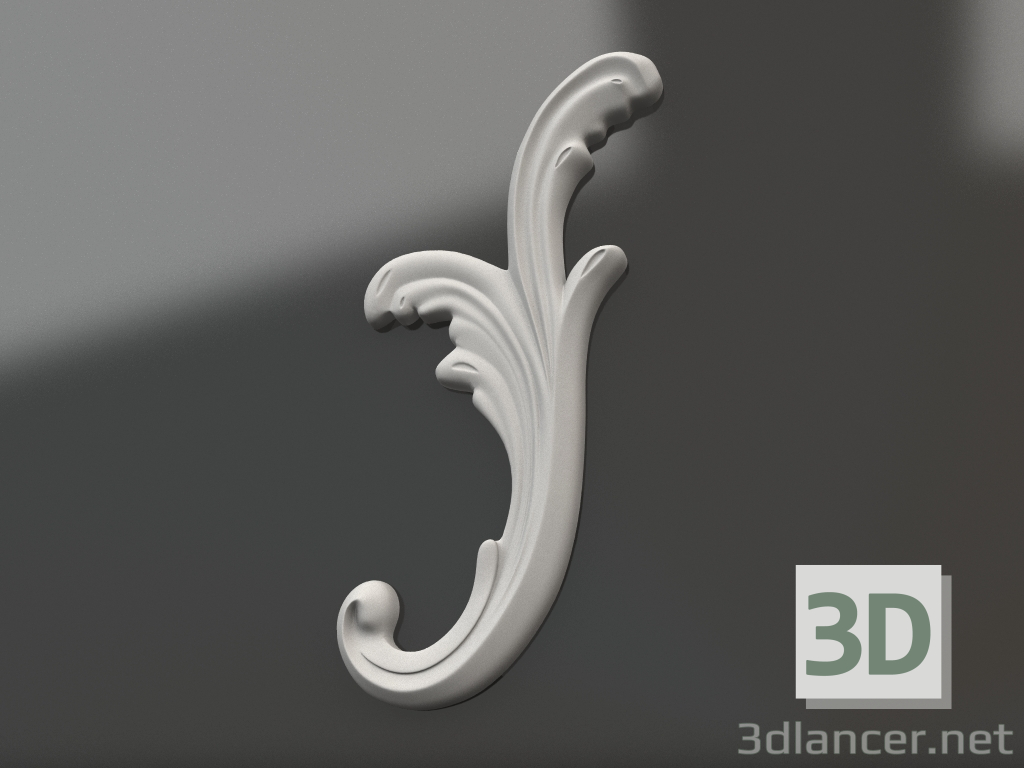 3d model Decorative plaster element DE 026 B (270x134x15) - preview