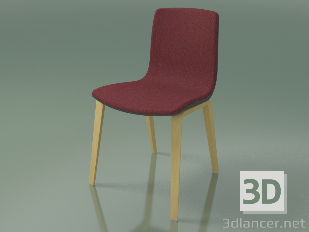 3d model Chair 3966 (4 wooden legs, polypropylene, upholstery, natural birch) - preview