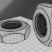Nute hexagonal de acero 3D modelo Compro - render
