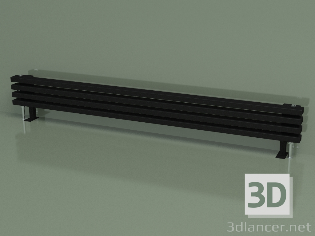 3d model Radiador horizontal RETTA (4 secciones 1800 mm 60x30, negro mate) - vista previa
