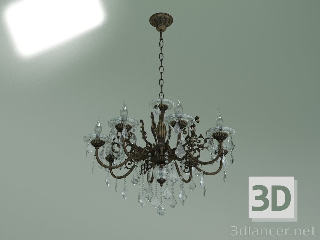 modèle 3D Lustre suspendu 3281-8 (bronze antique-cristal clair Strotskis) - preview