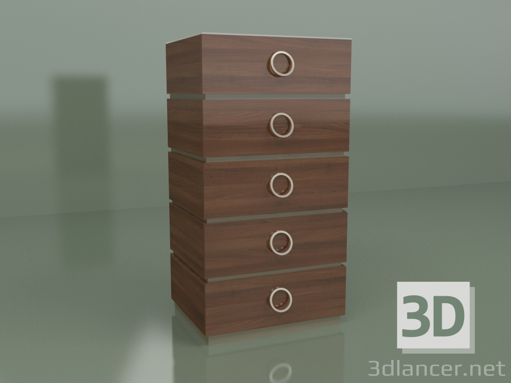 3d model Chest of drawers DN 340 (Walnut) - preview