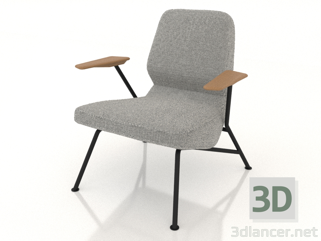 3d model Armchair on metal legs - preview