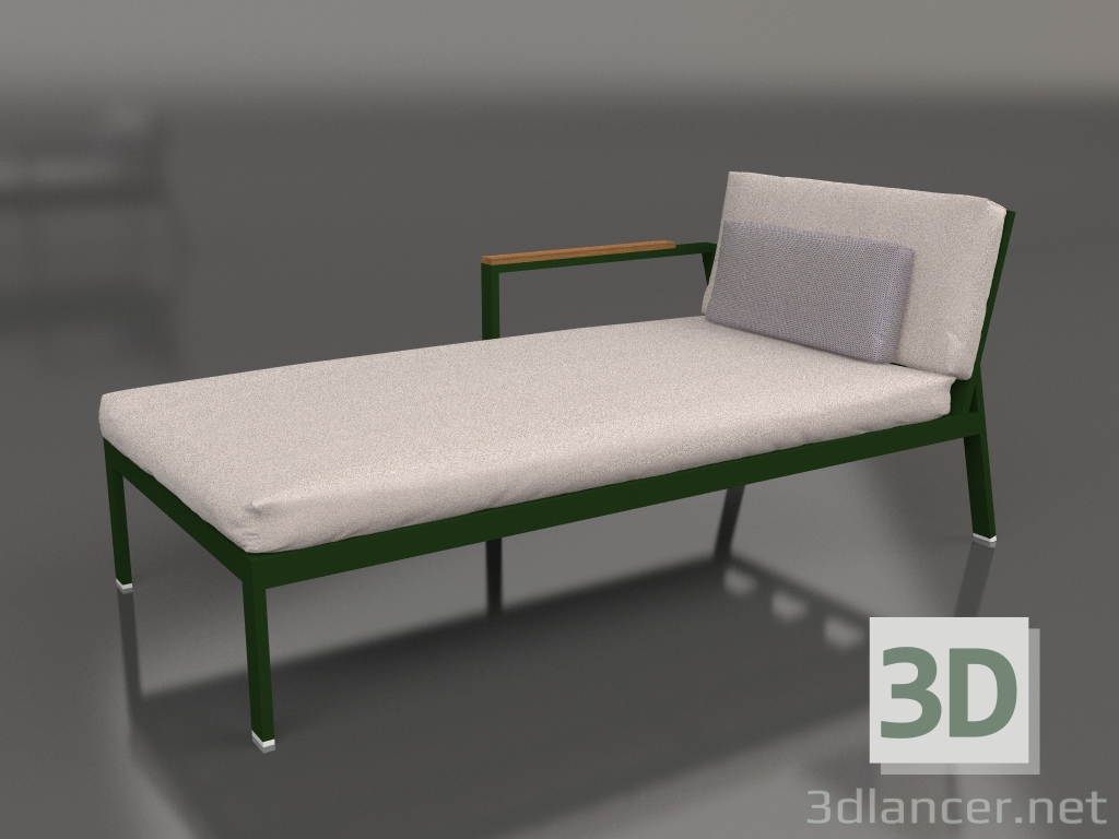 3d model Sofa module, section 2 left (Bottle green) - preview