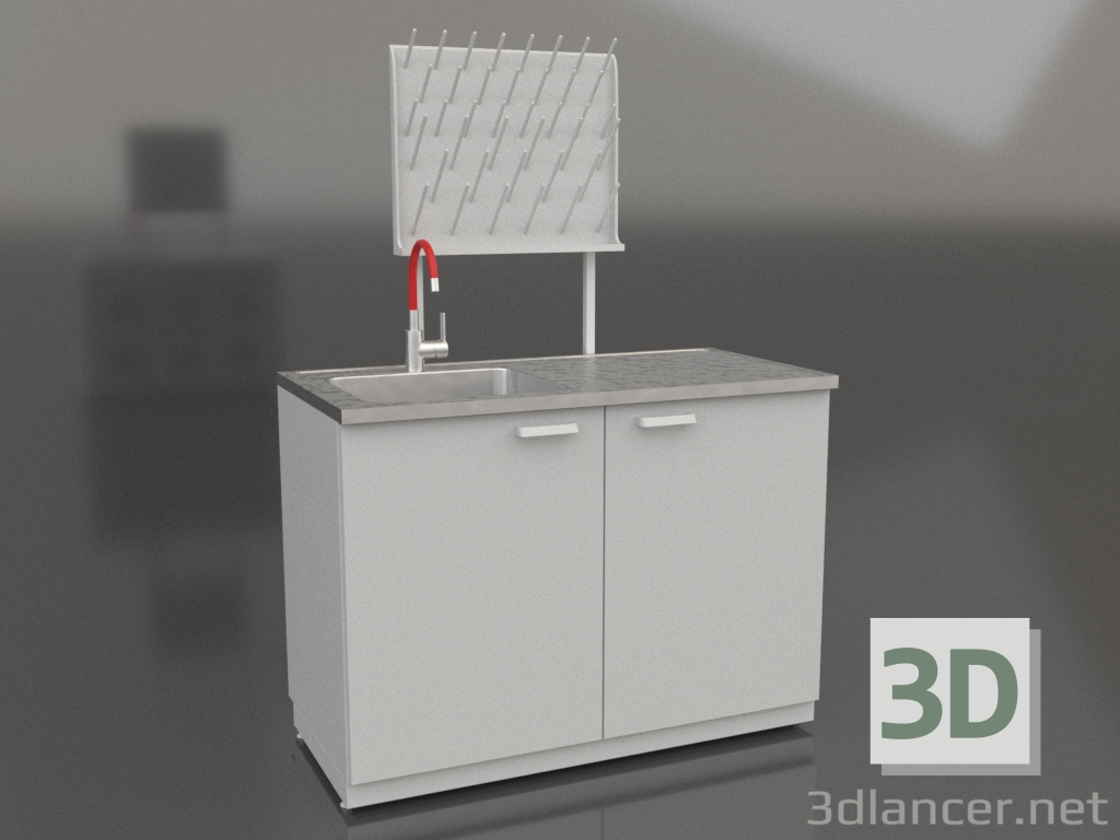 3D Modell Labor-Metallspüle LK-1200 SMS-G - Vorschau