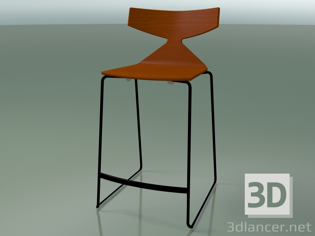 modello 3D Sgabello da bar impilabile 3703 (arancione, V39) - anteprima