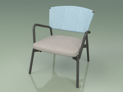 Armchair with soft seat 027 (Metal Smoke, Batyline Sky)