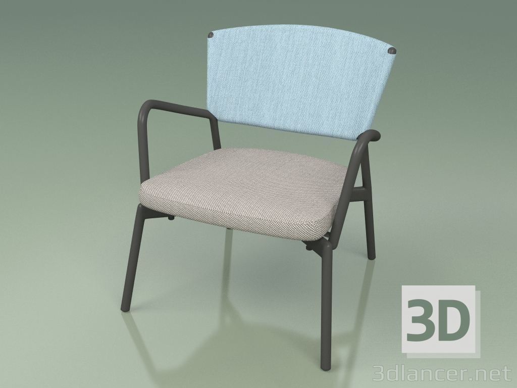 3d model Armchair with soft seat 027 (Metal Smoke, Batyline Sky) - preview