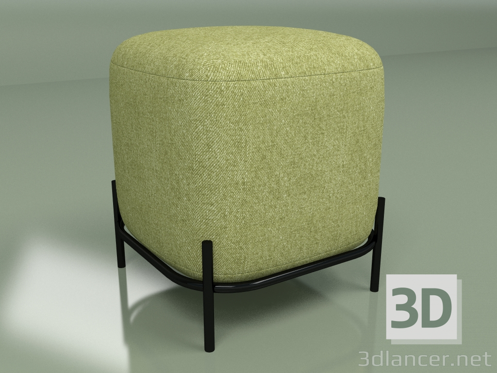 3d model Pawai square pouffe (green) - preview