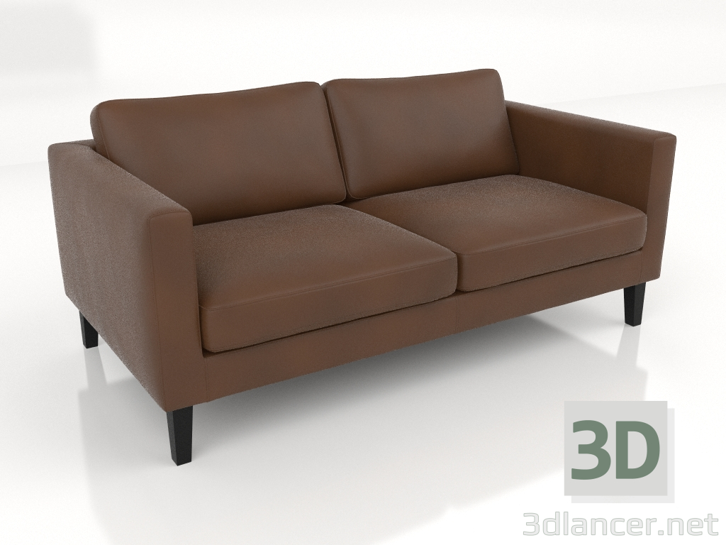 3d model 2-seater sofa (leather) - preview