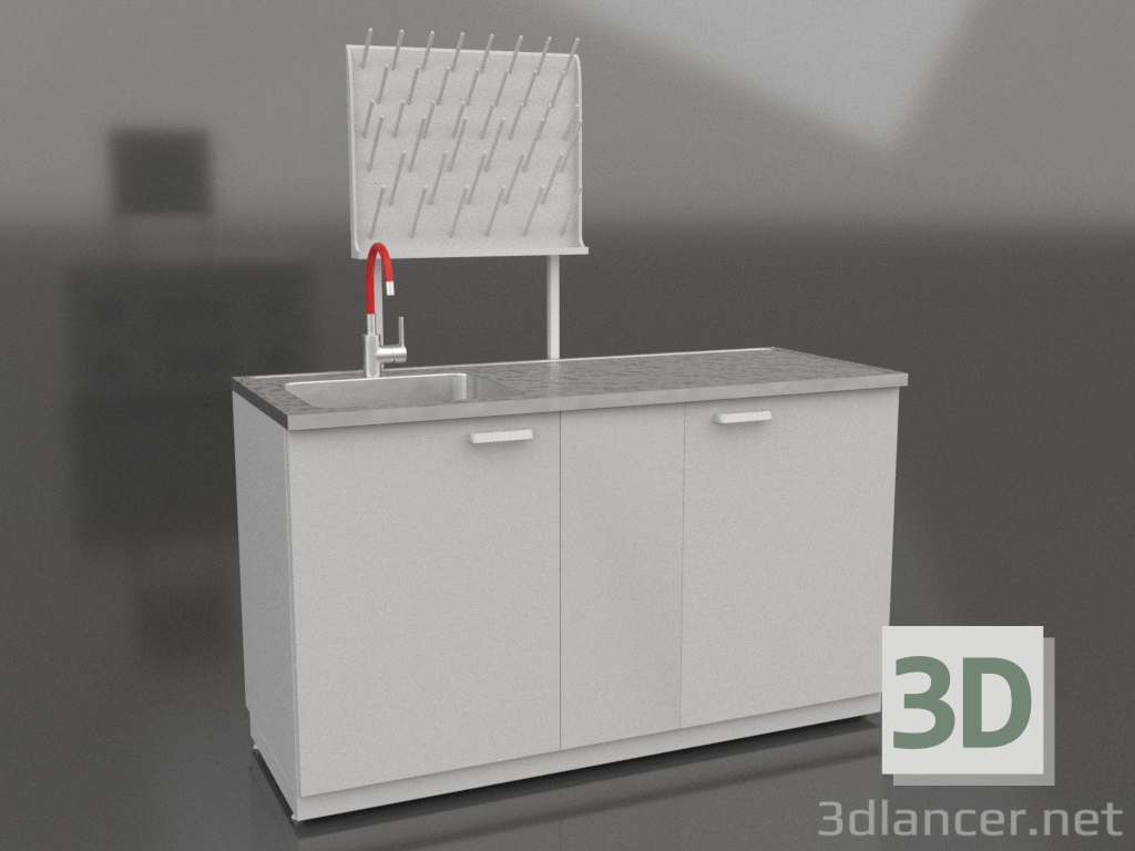 3D Modell Labor-Metallspüle LK-1500 SMS-G - Vorschau