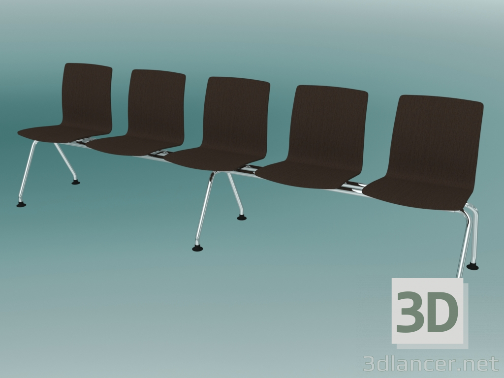 3 डी मॉडल पांच सीट बेंच (K12L5) - पूर्वावलोकन