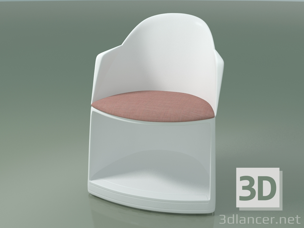 modello 3D Sedia 2305 (con ruote e cuscino, polipropilene PC00001) - anteprima