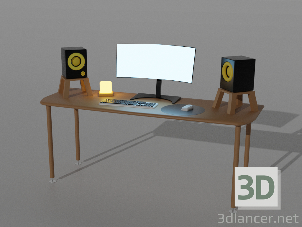 modèle 3D de Bureau d'ordinateur acheter - rendu