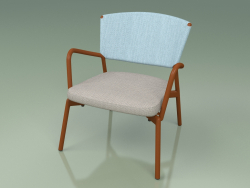 Armchair with soft seat 027 (Metal Rust, Batyline Sky)