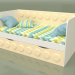 Modelo 3d Sofá-cama para crianças com 2 gavetas (creme) - preview