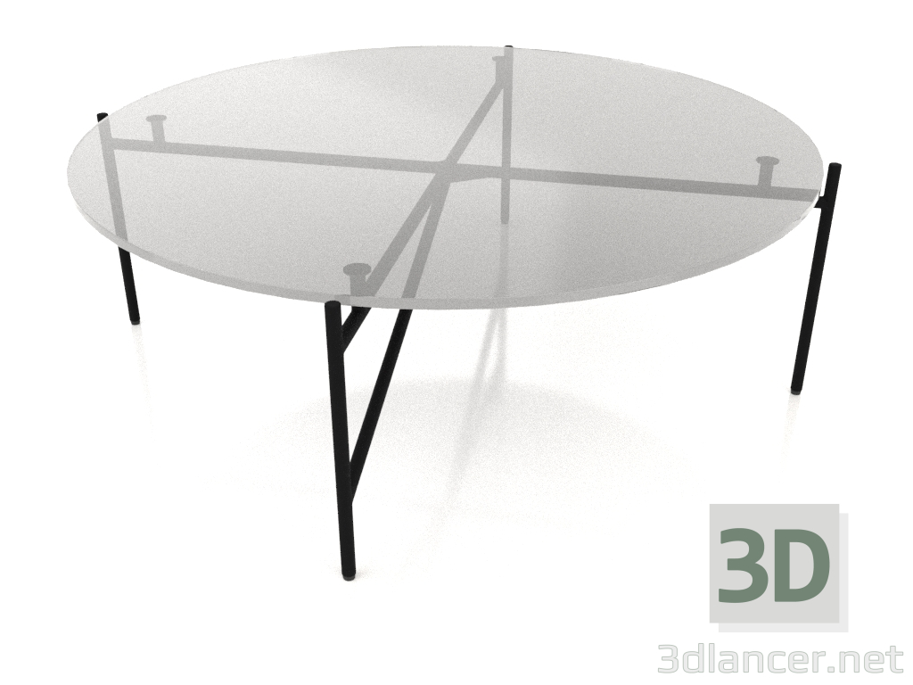 modello 3D Tavolo basso d90 con piano in vetro - anteprima