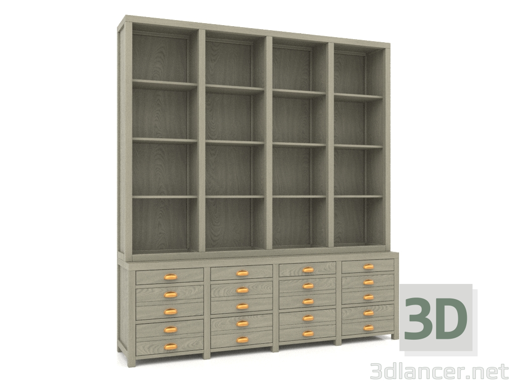 3d model Biblioteca (4 secciones) - vista previa