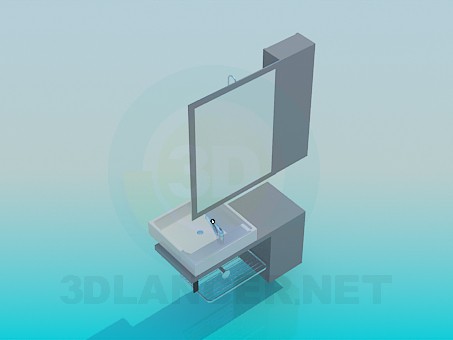 3d модель Мебель к умывальнику в ванную комнату – превью 3d модель Мебель к умывальнику в ванную комнату – превью