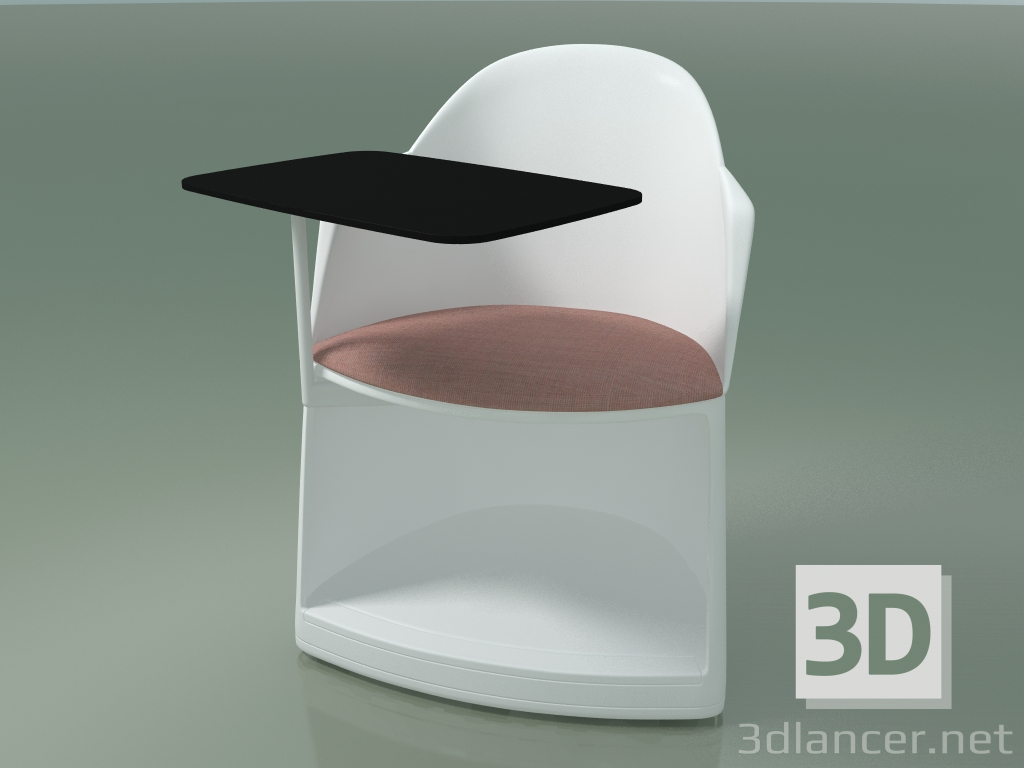 modello 3D Sedia 2305 (con ruote, cuscino e tavolo, polipropilene PA00001, PC00001) - anteprima