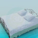 3d модель Кровать с постелью – превью