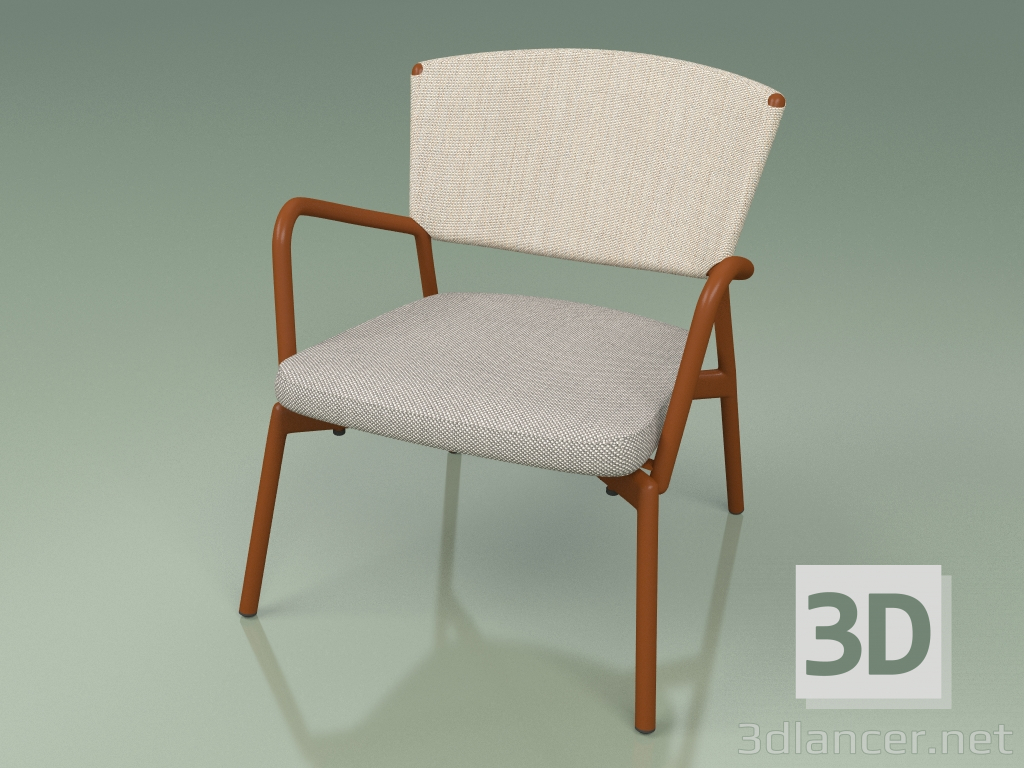 modèle 3D Fauteuil avec assise moelleuse 027 (Métal Rouille, Batyline Sable) - preview