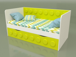 Sofa bed for children with 2 drawers (Lime)