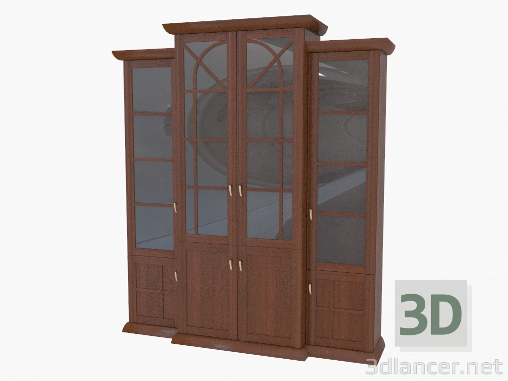3d model The furniture wall with a central element and two narrow prefixes (235-35) - preview