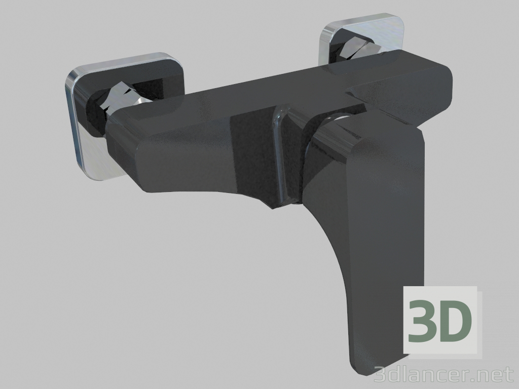 3d model Mezclador de ducha sin kit de ducha - Hiacynt negro cromado (BQH B400) - vista previa