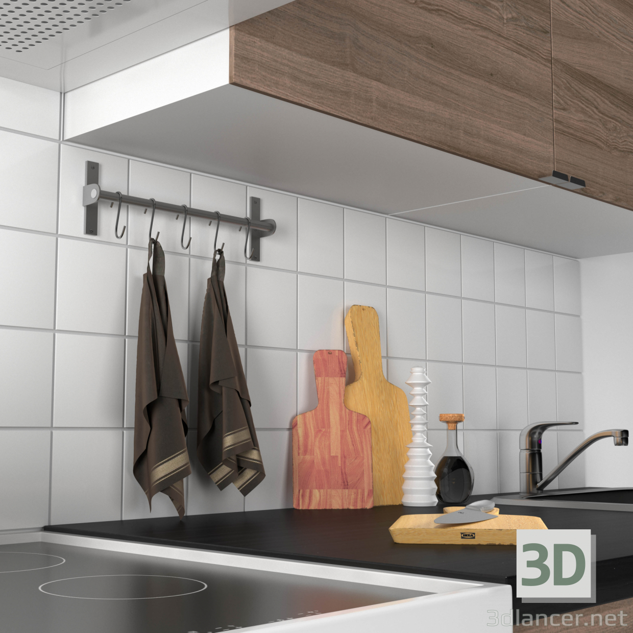 3d model Modular kitchen IKEA KOHOKHULT 27513