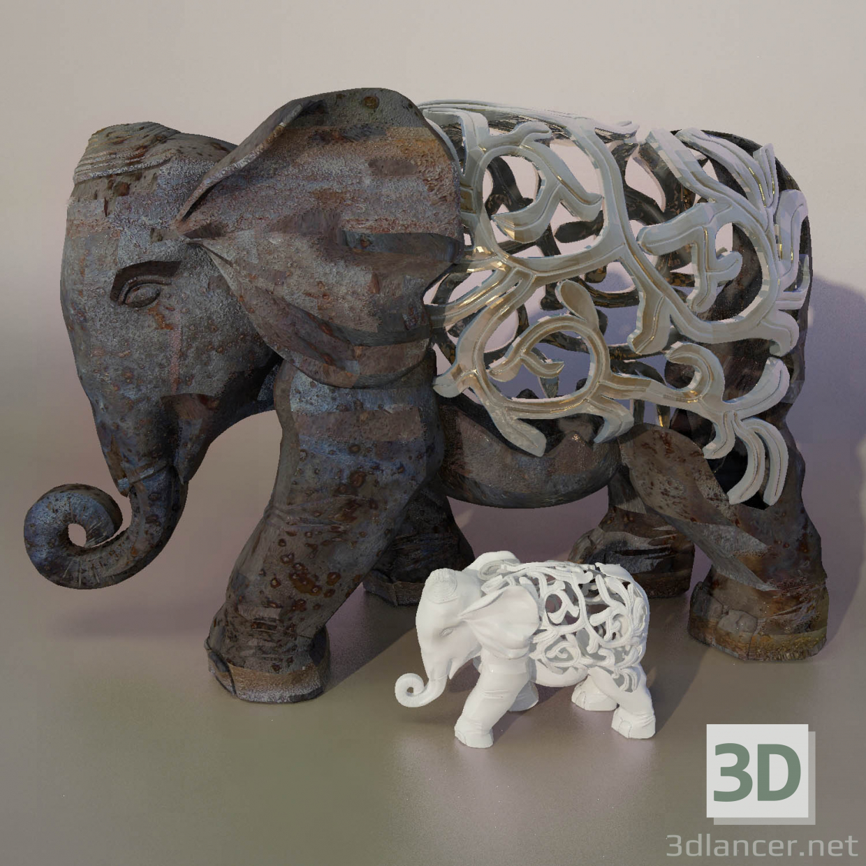 3d модель слон – превью