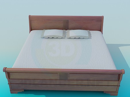 3d model Double bed - preview 3d model Double bed - preview