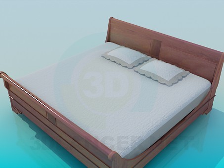 3d model Double bed - preview 3d model Double bed - preview