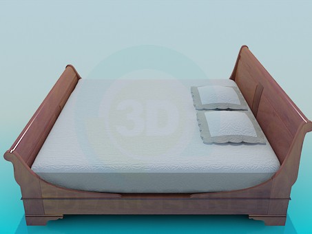 3d model Double bed - preview 3d model Double bed - preview