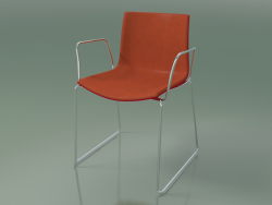 Stuhl 0468 (auf Schienen mit Armlehnen, mit Frontverkleidung, Polypropylen PO00104)
