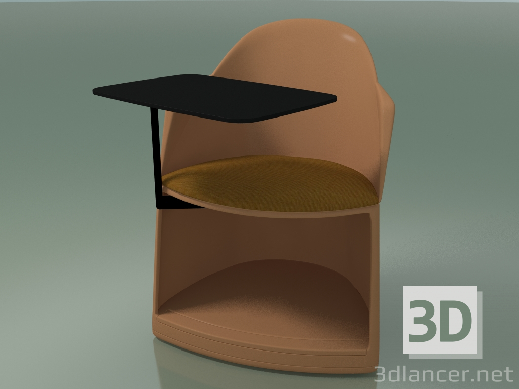 modello 3D Sedia 2305 (con ruote, cuscino e tavolo, PA00002, polipropilene PC00004) - anteprima