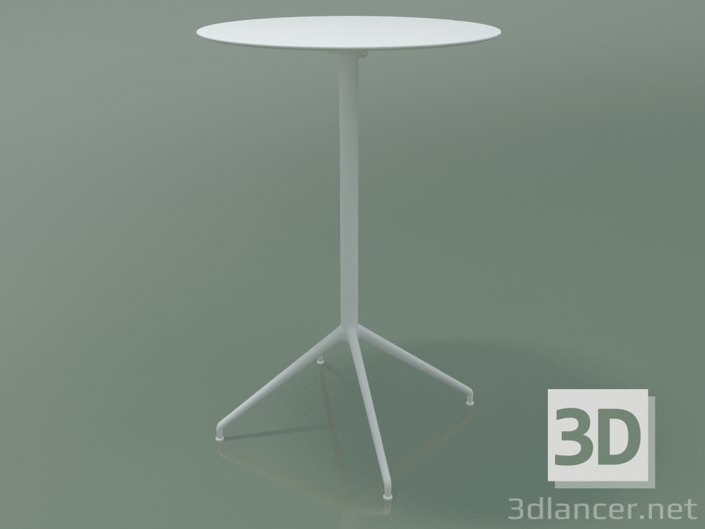 modello 3D Tavolo rotondo 5751 (H 103.5 - Ø69 cm, aperto, Bianco, V12) - anteprima