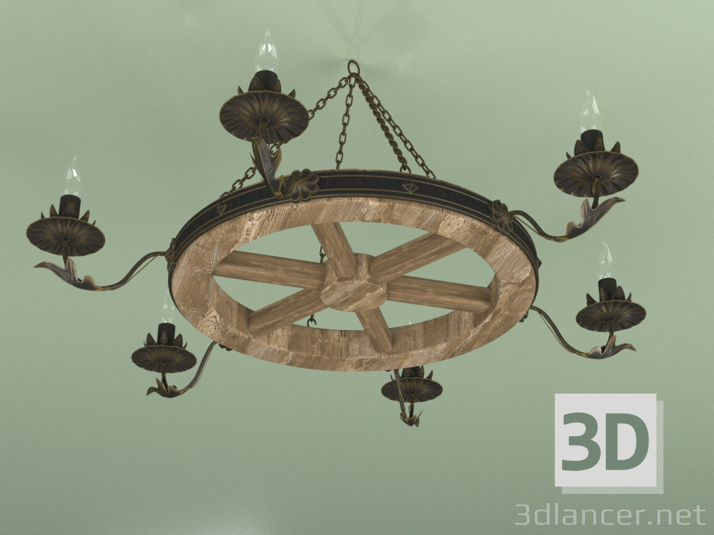 3d model Chandelier from a wheel of a cart 50 - preview