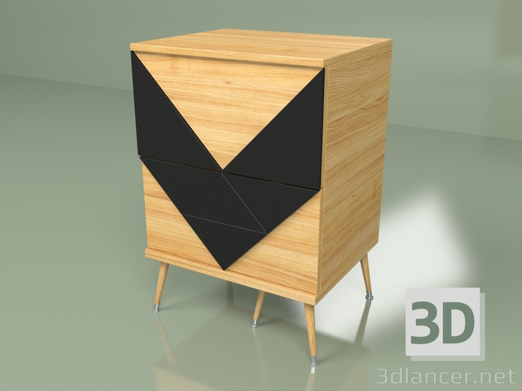 3D modeli Başucu masası Woo Twins (siyah) - önizleme