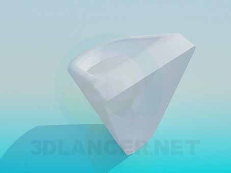 3d model Triangular urinal - preview 3d model Triangular urinal - preview