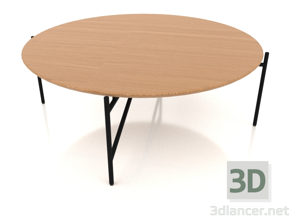 3d модель Стол низкий d90 с деревянной столешницей. – превью