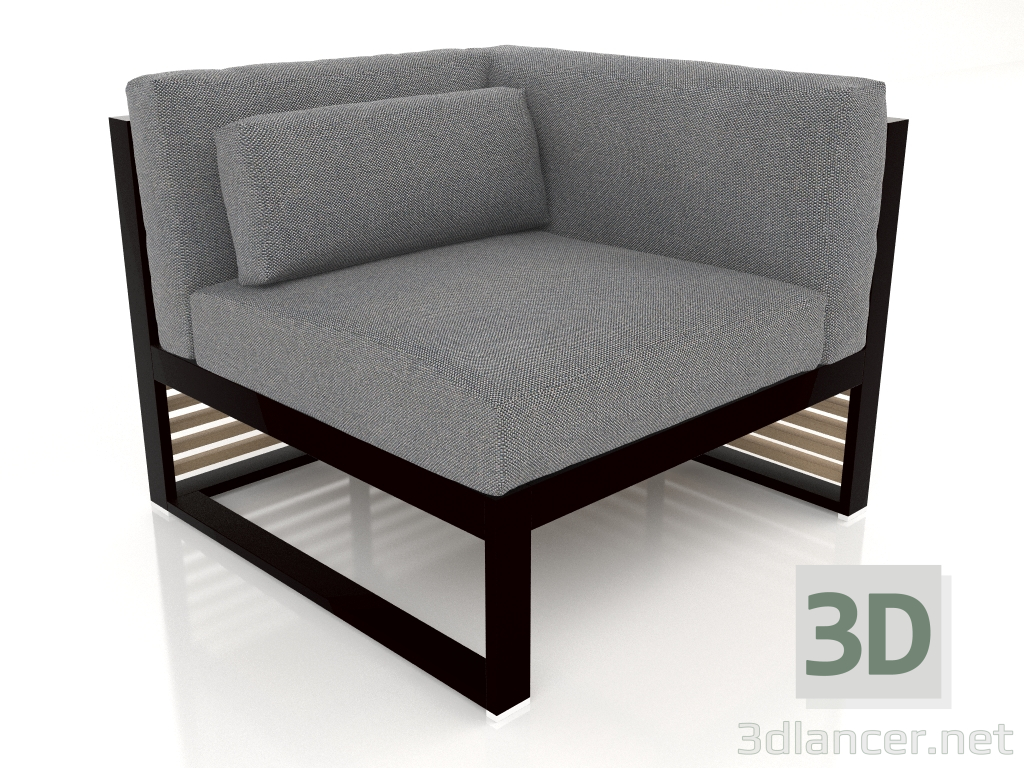 3D Modell Modulares Sofa, Abschnitt 6 rechts (Schwarz) - Vorschau