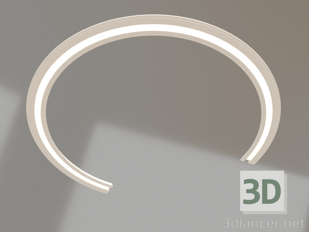 Modelo 3d Luminária de teto embutida de gesso LINE 009 (158x52) Saída de luz Rad 50 mm - preview