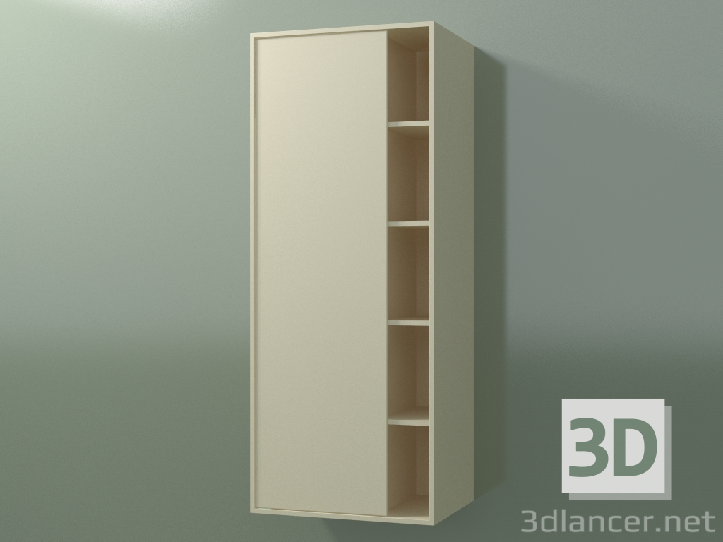 3D Modell Wandschrank mit 1 linken Tür (8CUCDDS01, Knochen C39, L 48, P 36, H 120 cm) - Vorschau