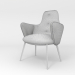 Sessel mit Holzrücken 3D-Modell kaufen - Rendern
