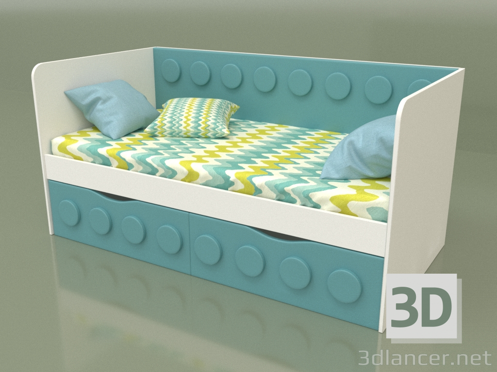 3D Modell Schlafsofa für Kinder mit 2 Schubladen (Mussone) - Vorschau